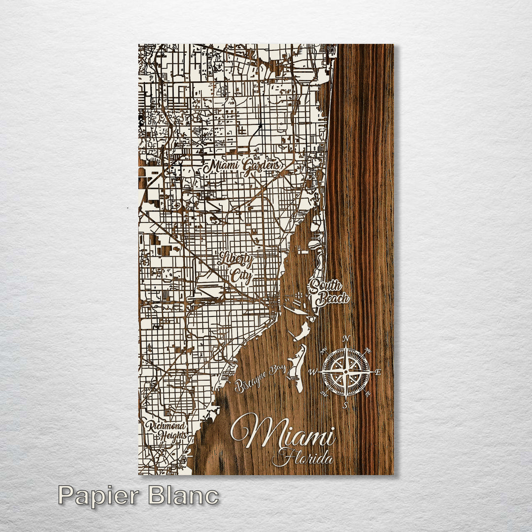 Miami, Florida Whimsical Map - Fire & Pine