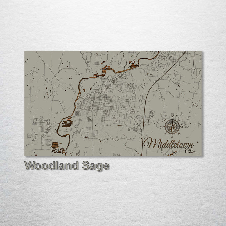 Middletown, Ohio Street Map - Fire & Pine