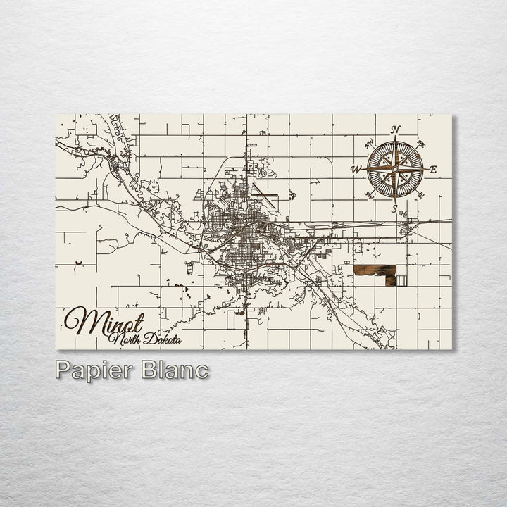 Minot, North Dakota Street Map - Fire & Pine