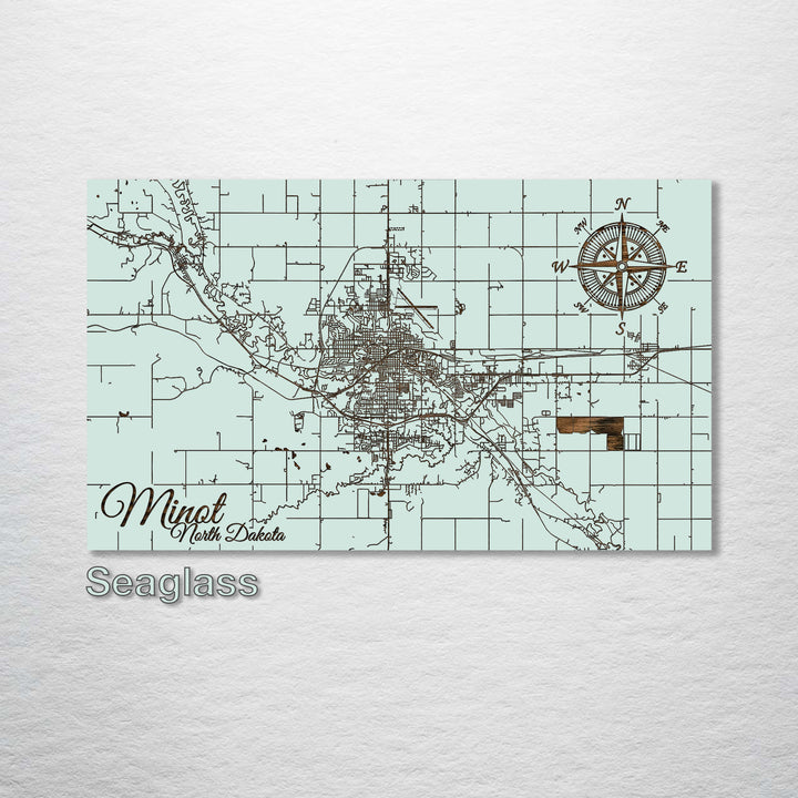 Minot, North Dakota Street Map - Fire & Pine