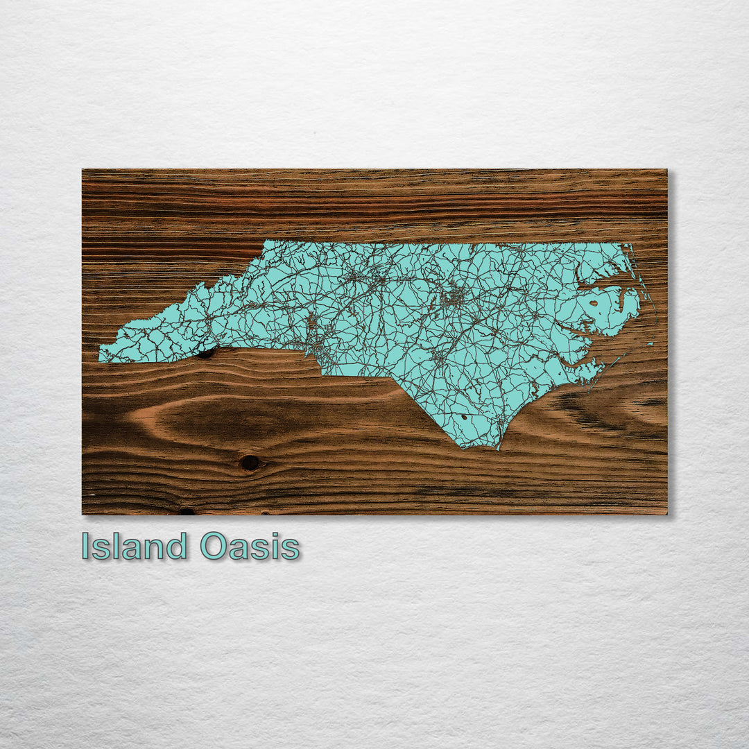 North Carolina Isolated Map - Fire & Pine