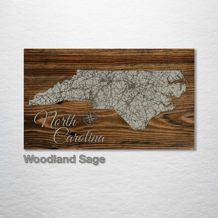 North Carolina State Map - Fire & Pine