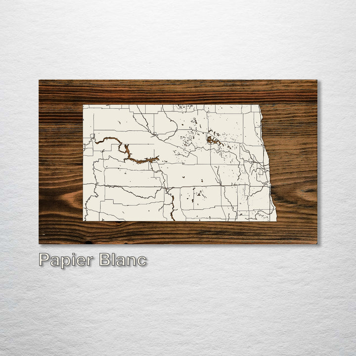 North Dakota Isolated Map - Fire & Pine