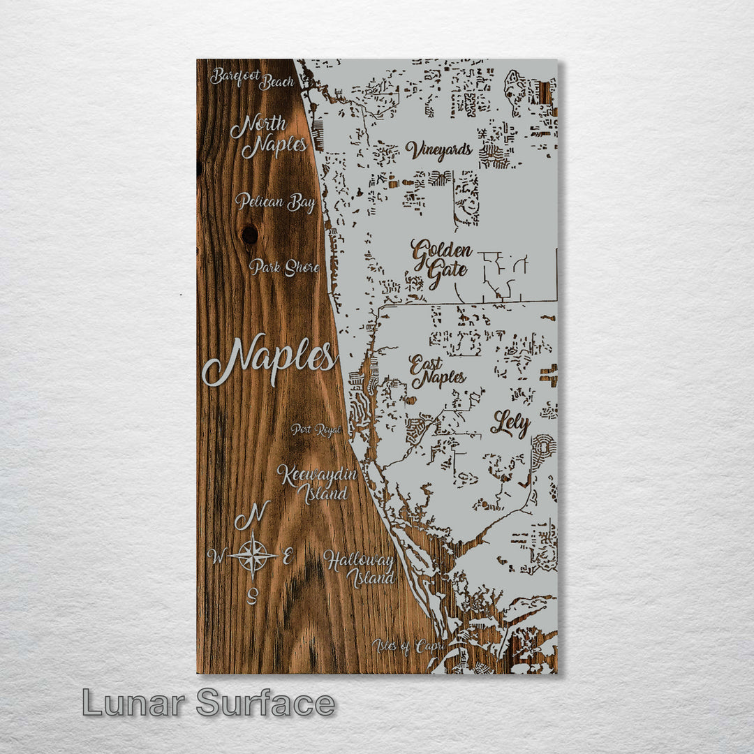 Naples, Florida Whimsical Map - Fire & Pine