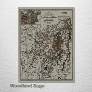 New York Wilderness and the Adirondacks 1879 Map - Fire & Pine
