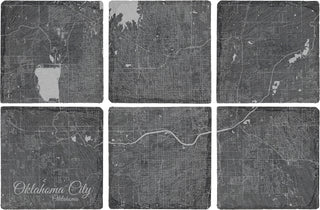 Oklahoma City, Oklahoma Square Slate Coaster