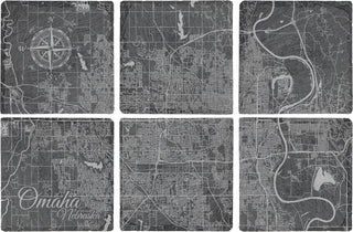 Omaha, Nebraska Square Slate Coaster