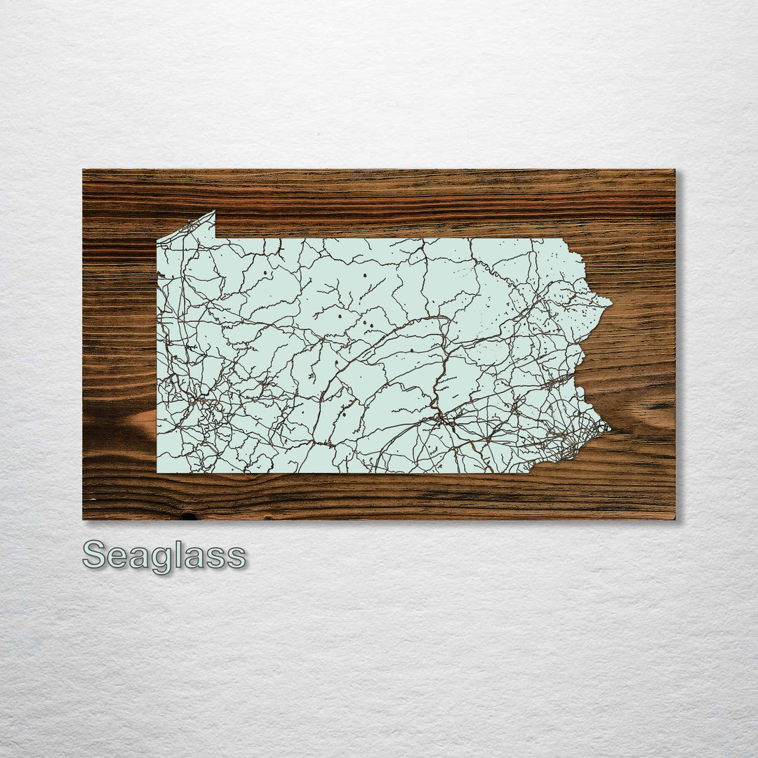 Pennsylvania Isolated Map - Fire & Pine