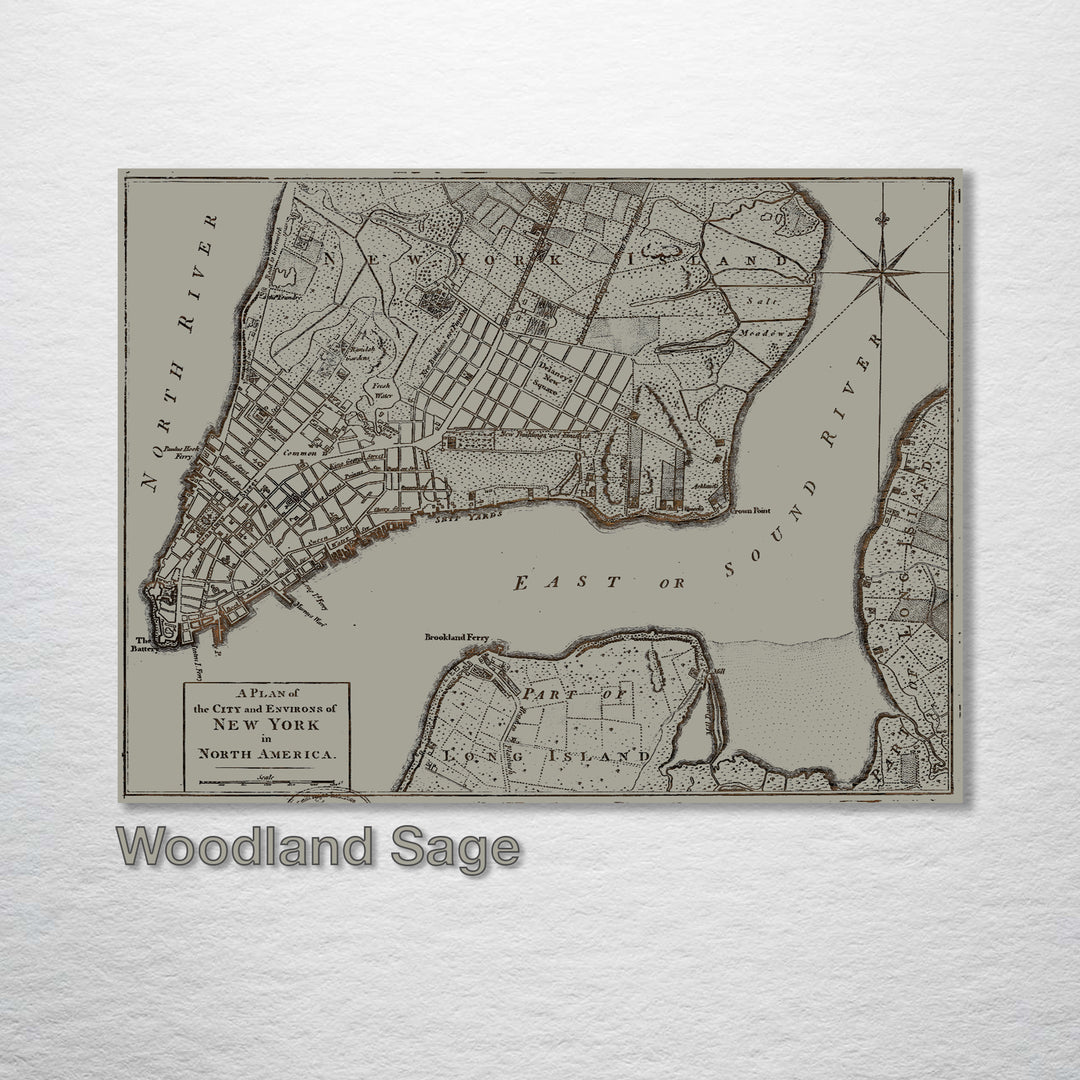 Plan of the City of New York 1776 - Fire & Pine