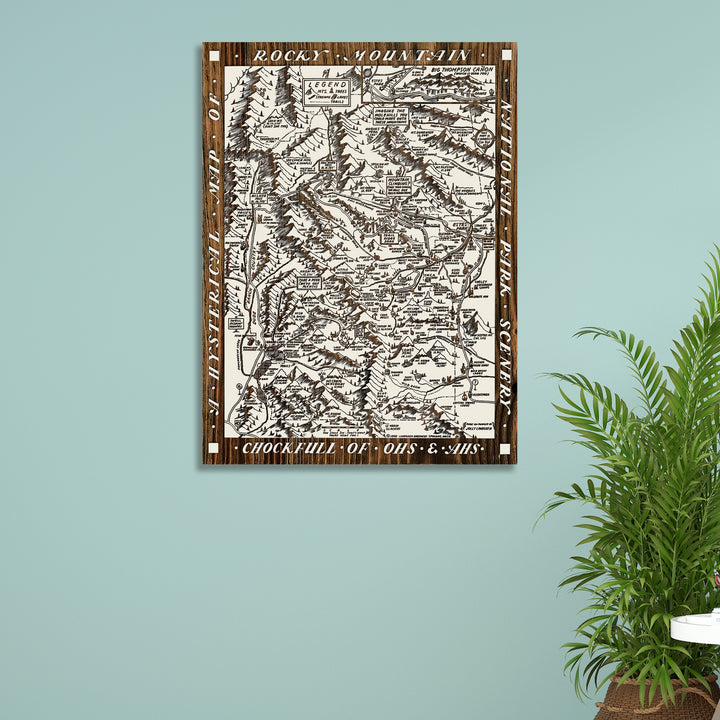 Rocky Mountain National Park Hysterical Map - Fire & Pine