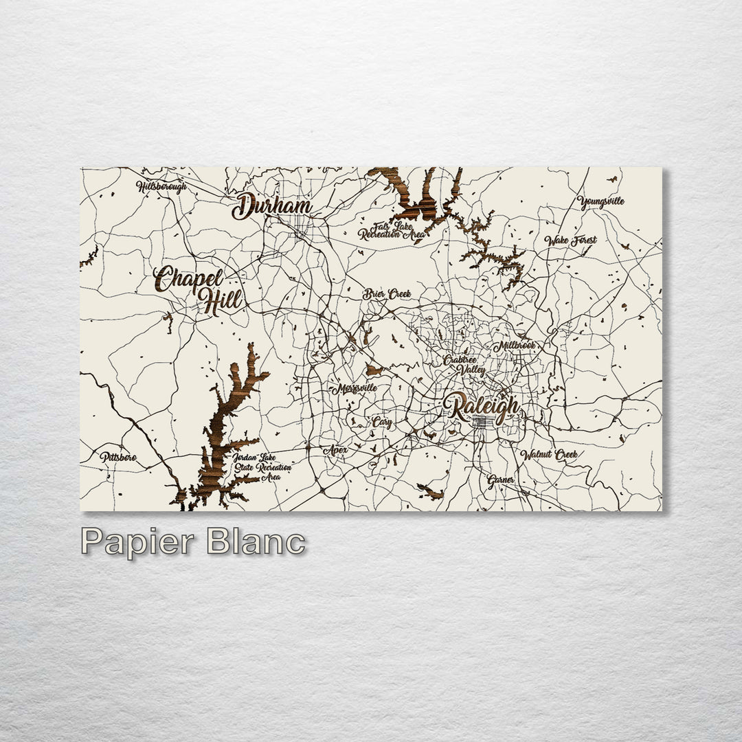 Raleigh, North Carolina Whimsical Map - Fire & Pine