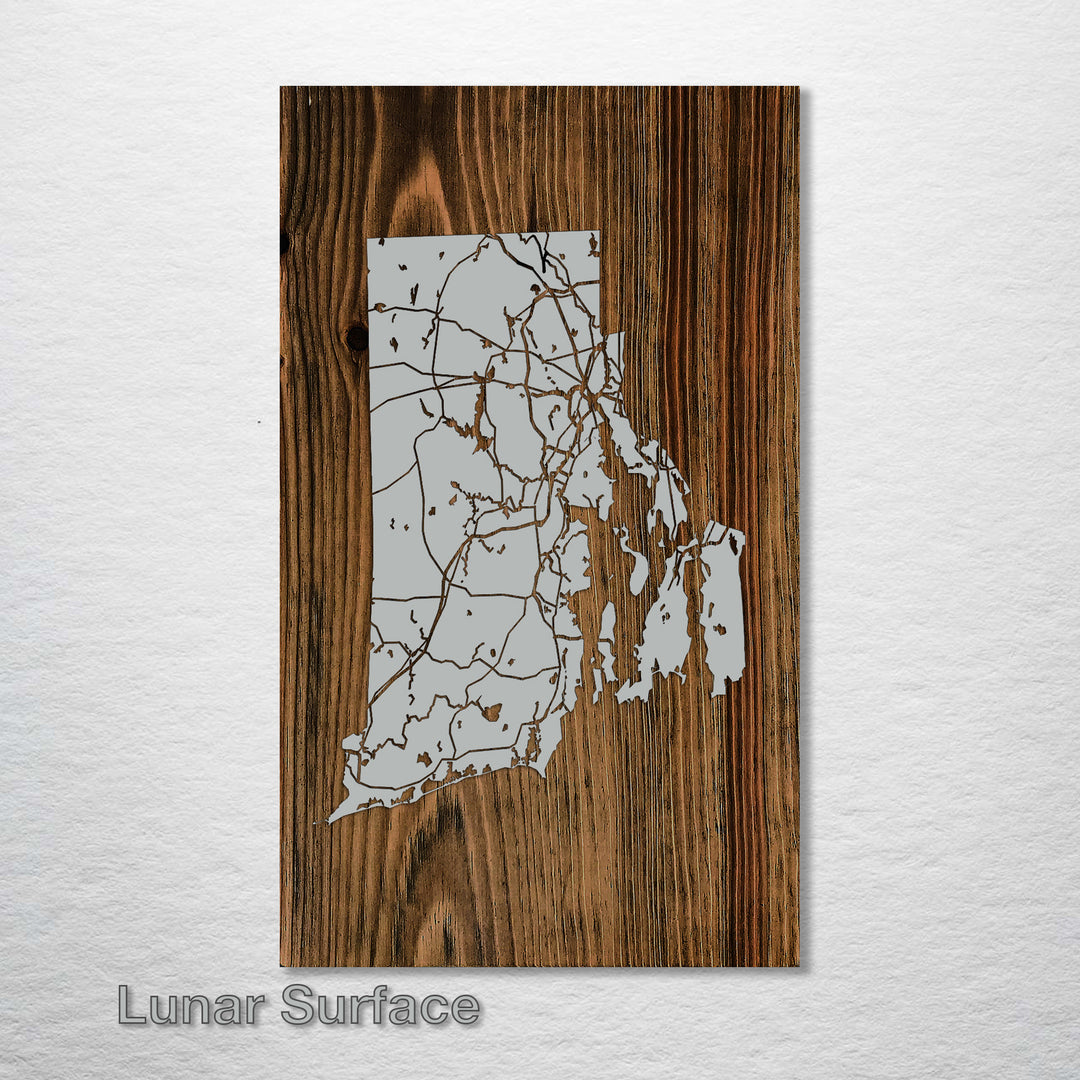 Rhode Island Isolated Map - Fire & Pine