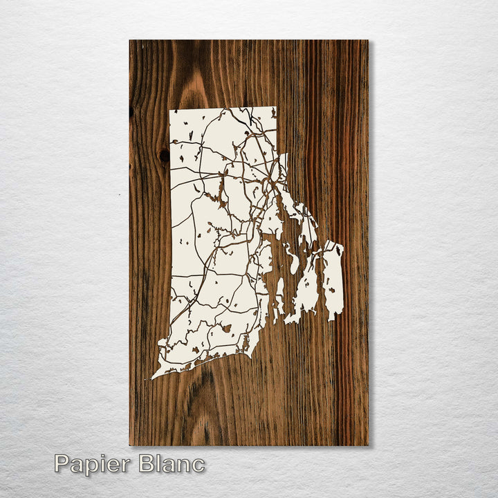 Rhode Island Isolated Map - Fire & Pine