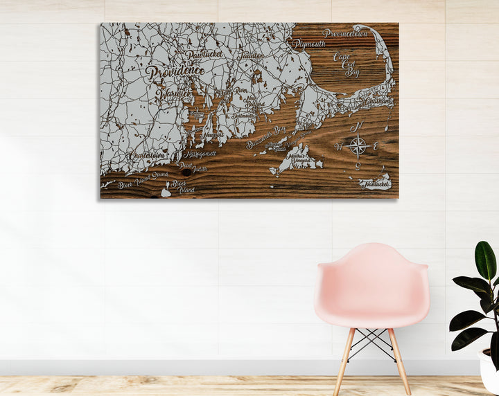 Rhode Island Whimsical Map - Fire & Pine