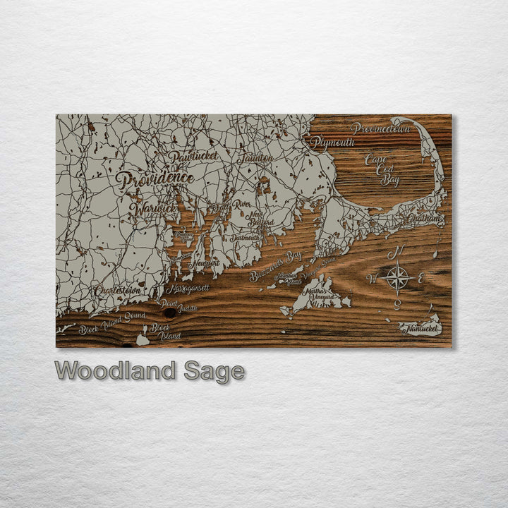 Rhode Island Whimsical Map - Fire & Pine