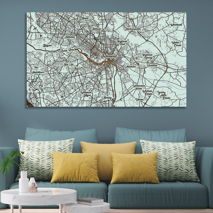 Richmond, Virginia Whimsical Map - Fire & Pine