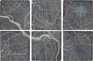 Richmond, Virginia Square Slate Coaster