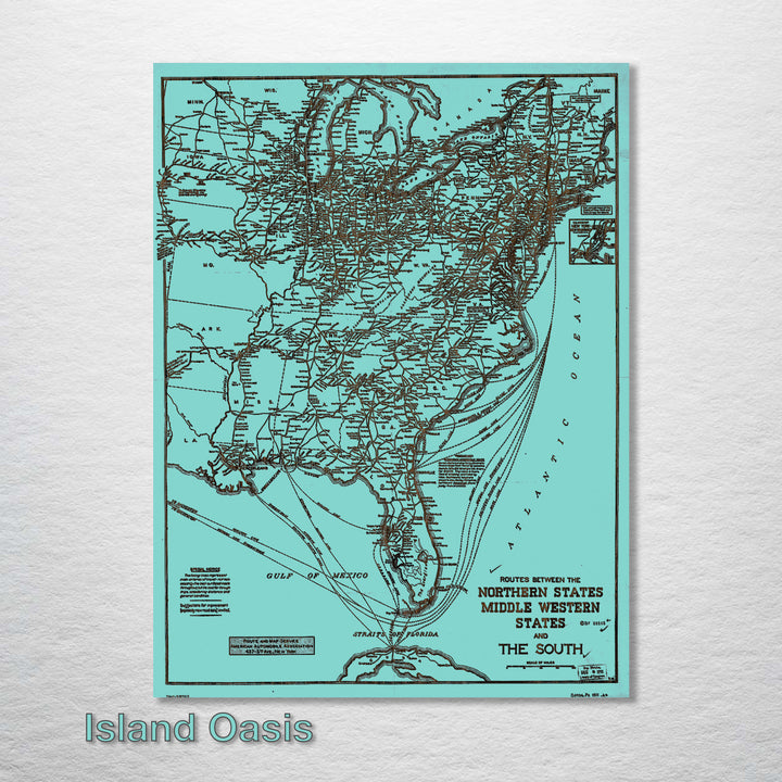 Routes between Northern, Middle Western, and Southern States 1911 - Fire & Pine