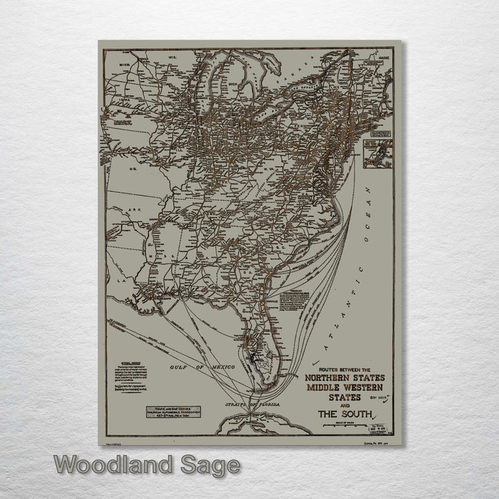 Routes between Northern, Middle Western, and Southern States 1911 - Fire & Pine