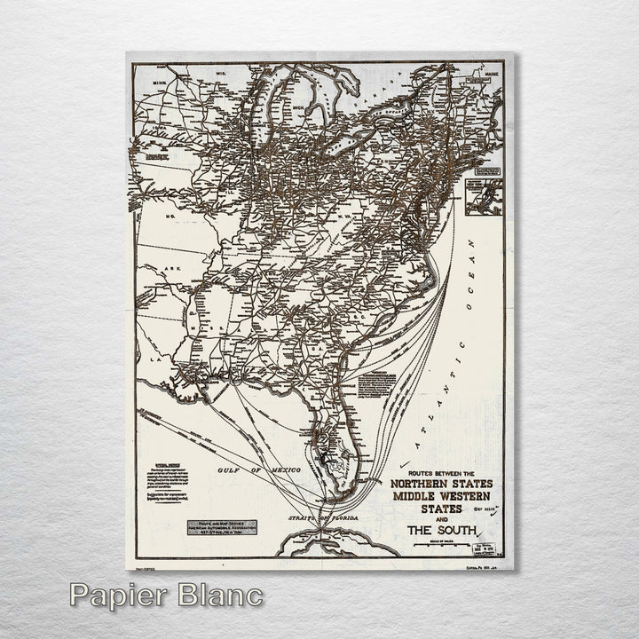 Routes between Northern, Middle Western, and Southern States 1911 - Fire & Pine