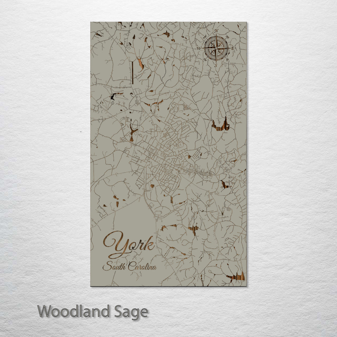 York, South Carolina Street Map