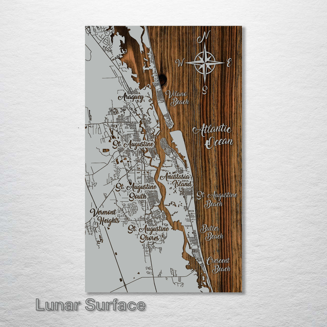 Saint Augustine, Florida Whimsical Map - Fire & Pine