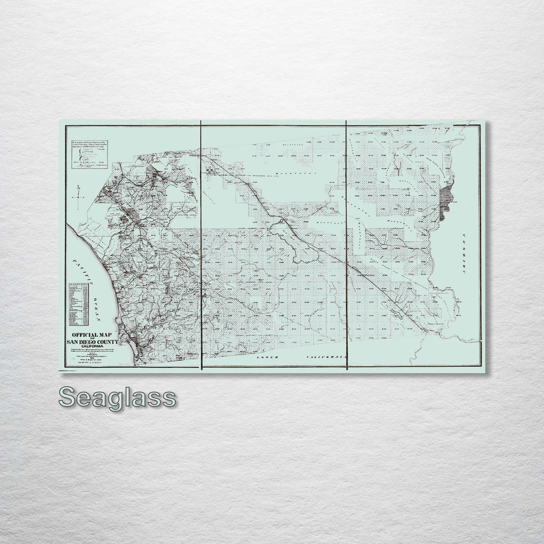 San Diego County Map 1889 - Fire & Pine