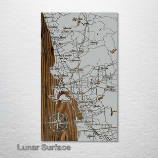 San Diego, California Whimsical Map - Fire & Pine
