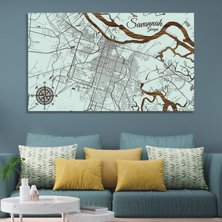 Savannah, Georgia Street Map - Fire & Pine