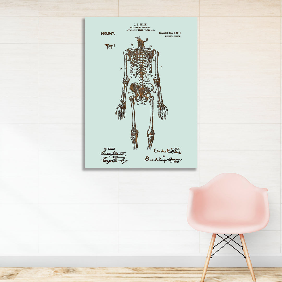 1911 Anatomical Skeleton Patent - Fire & Pine