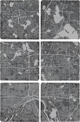 St Paul, Minnesota Square Slate Coaster