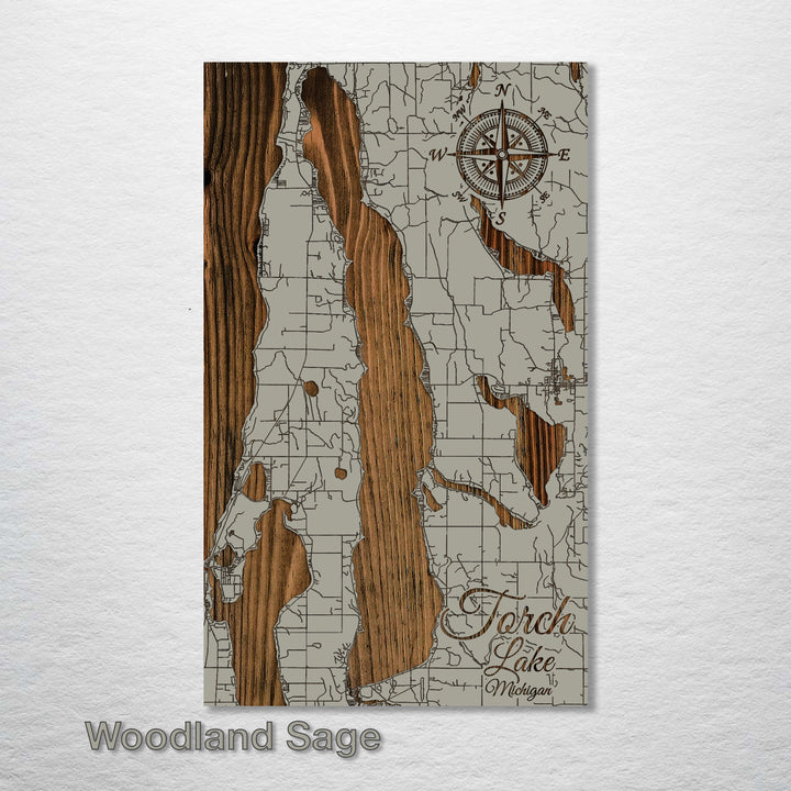 Torch Lake, Michigan Street Map - Fire & Pine