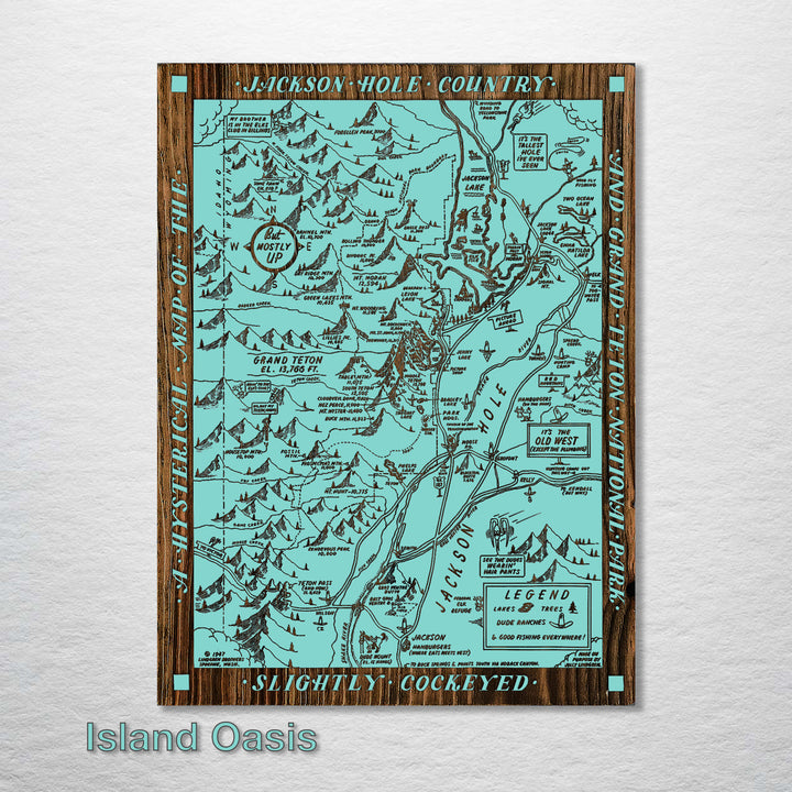 Jackson Hole and Grand Teton National Park Hysterical Map - Fire & Pine