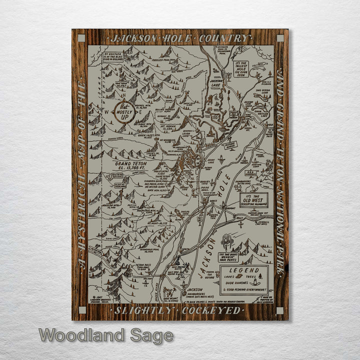 Jackson Hole and Grand Teton National Park Hysterical Map - Fire & Pine