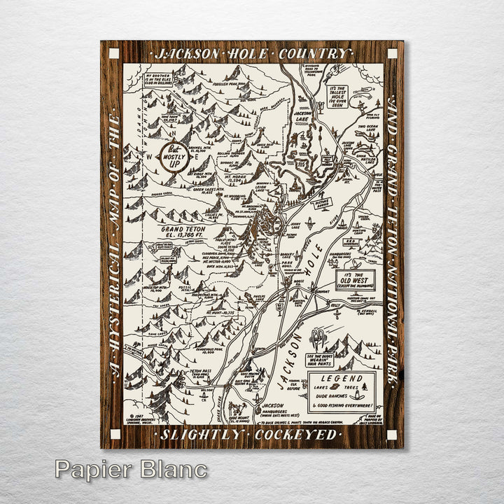 Jackson Hole and Grand Teton National Park Hysterical Map - Fire & Pine