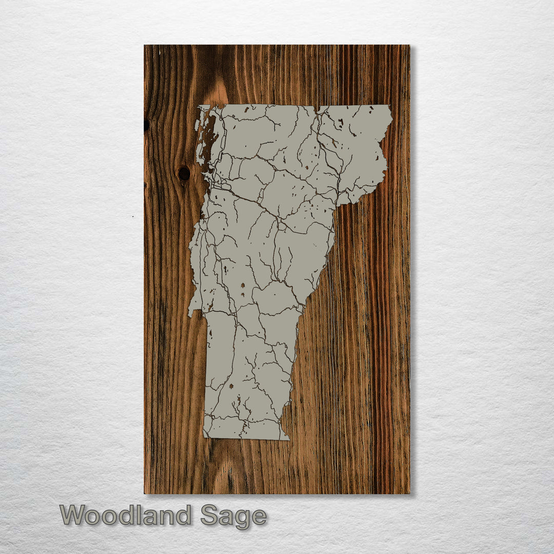 Vermont Isolated Map - Fire & Pine