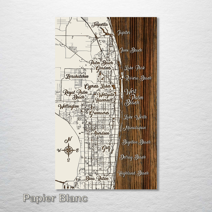 West Palm Beach, Florida Whimsical Map - Fire & Pine