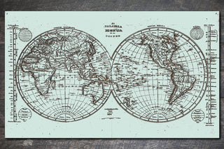 Historic Hawaiian World Map - Fire & Pine