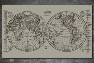 Historic Hawaiian World Map - Fire & Pine