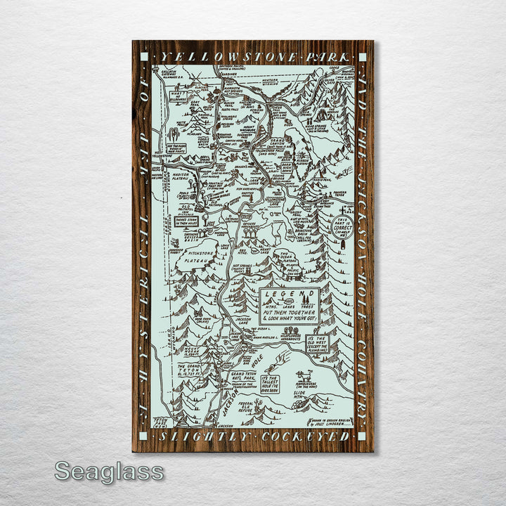 Yellowstone and Jackson Hole Hysterical Map - Fire & Pine