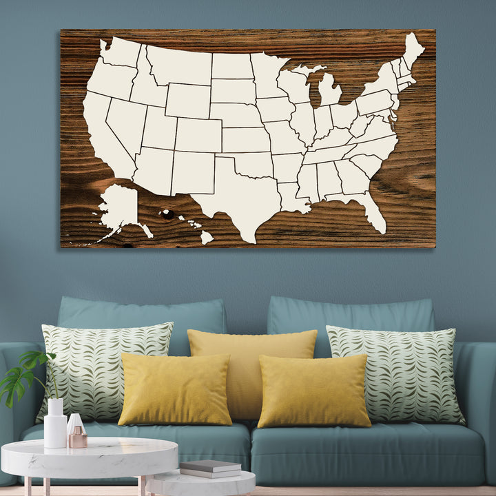 Blank United States Map - Fire & Pine