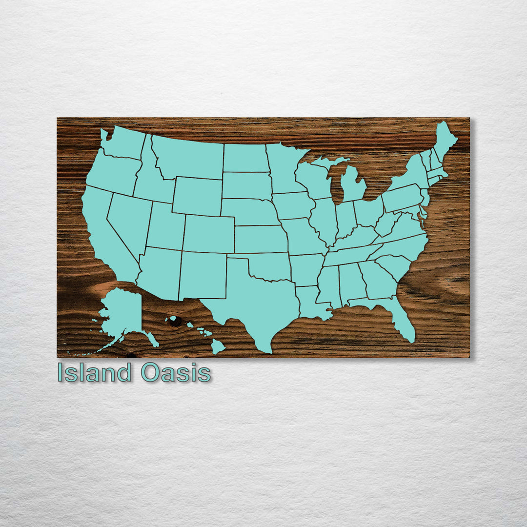 Blank United States Map - Fire & Pine