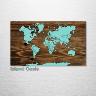 Blank World Map w/ Antarctica - Fire & Pine