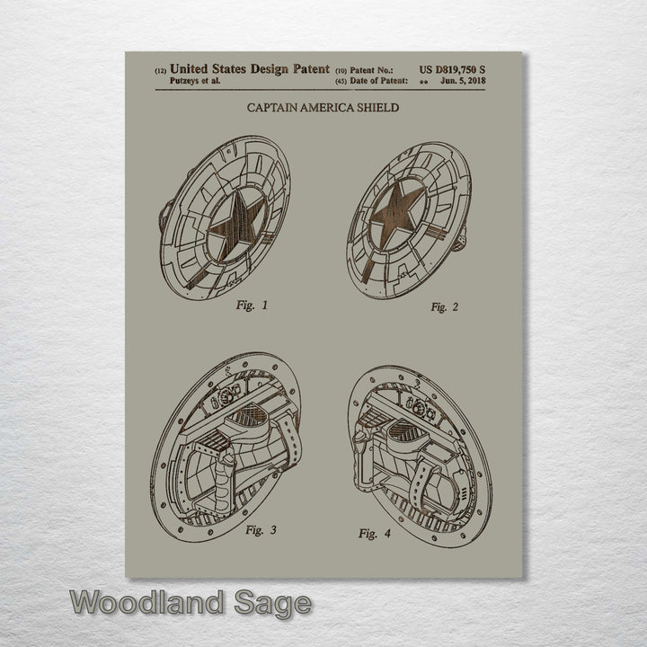 Captain America Shield - Fire & Pine