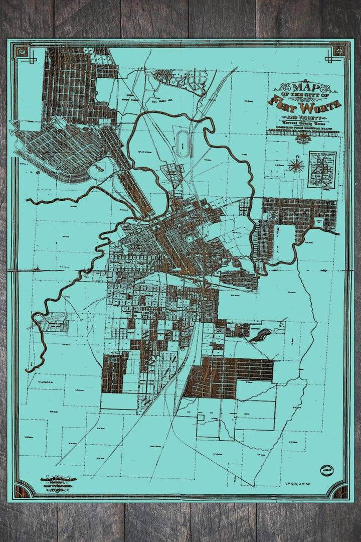 Map of Fort Worth and Vicinity - Fire & Pine