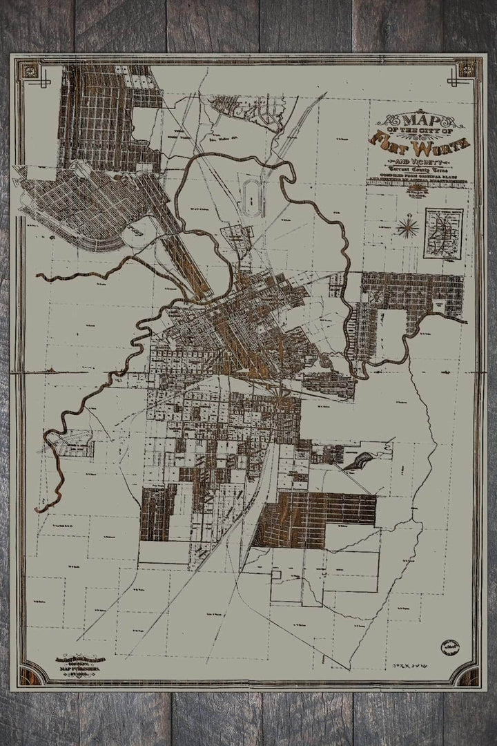 Map of Fort Worth and Vicinity - Fire & Pine