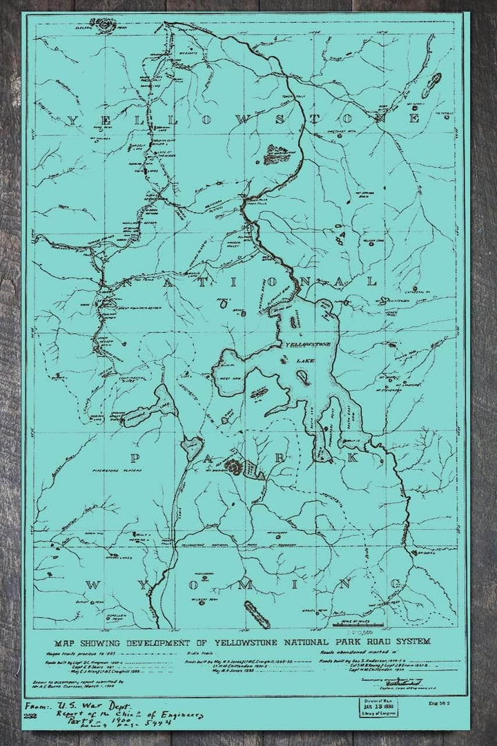 Yellowstone National Park Road System 1930 - Fire & Pine