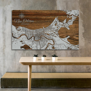 New Orleans, Louisiana Street Map - Fire & Pine